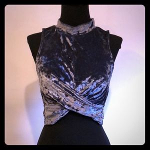 Topshop velvet crop
